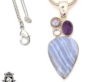 ★★★破格特価【 美しい ブルー レース アゲート アメジスト 】 美しいブルーレースアゲートとアメジスト - Etsy 日本