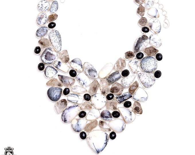 MONSTER!! Herkimer Diamond Merlinite Necklace Genuine Gemstone  / WATCH VIDEO / BNC12