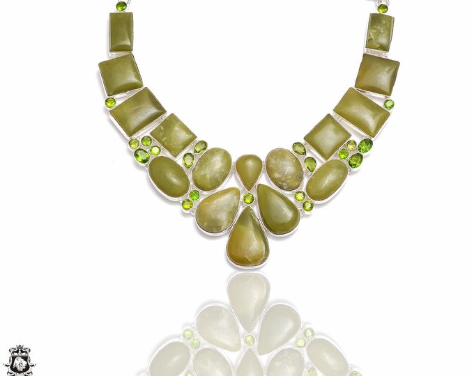 B.C. Jade Genuine Gemstone Healing Crystal Necklace  Birthstone Necklace NK222