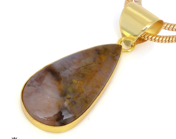 Montana Agate Pendant Necklaces & FREE 3MM Italian 925 Sterling Silver Chain GPH1360
