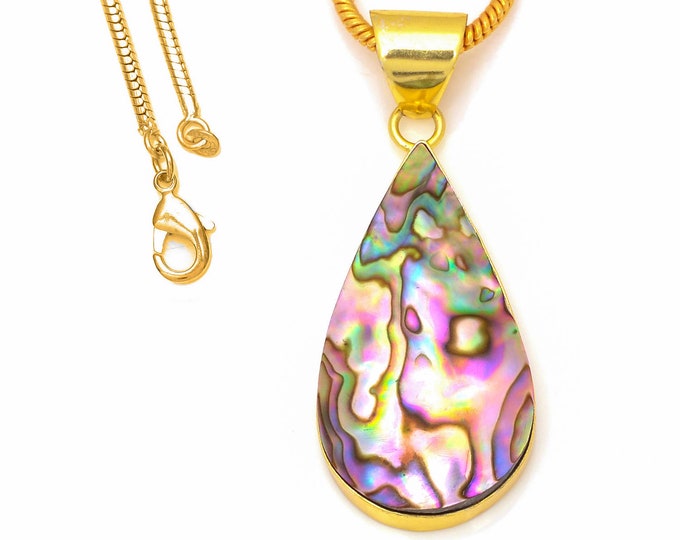 Abalone Shell Pendant Necklaces & FREE 3MM Italian 925 Sterling Silver Chain GPH257