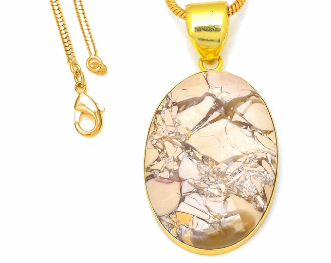 Brecciated Mookaite Pendant Necklaces & FREE 3MM Italian 925 Sterling Silver Chain GPH306