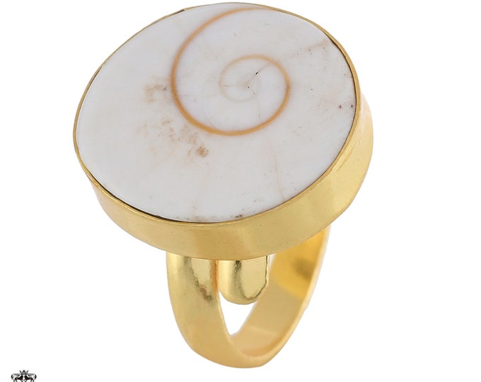 Size 7 - Size 10 Shiva Shell Ring Meditation Ring 24K Gold Ring GPR1781