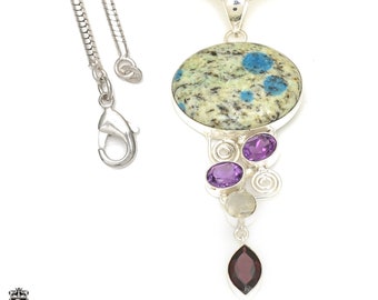 K2 Jasper 925 Sterling Silver Pendant & 2MM Italian 925 Sterling Silver Chain P7754