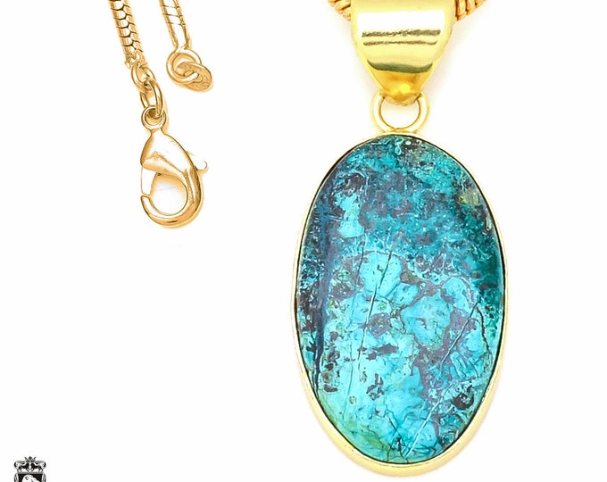 Chrysocolla Pendant Necklaces & FREE 3MM Italian 925 Sterling Silver Chain GPH493