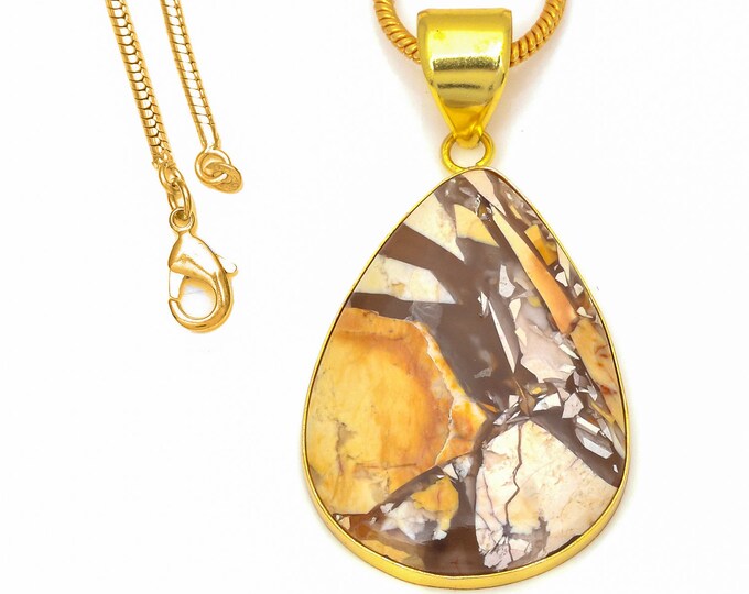 Brecciated Mookaite Pendant Necklaces & FREE 3MM Italian 925 Sterling Silver Chain GPH298