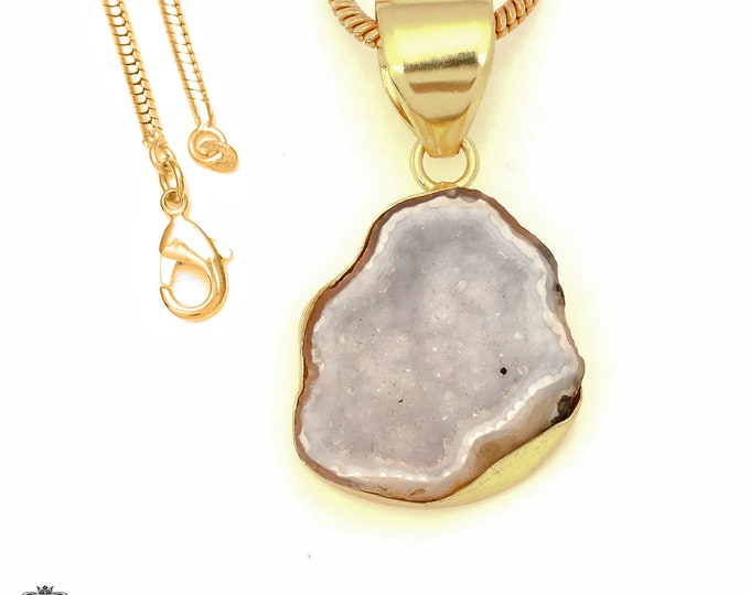 Tasbasco Geode Pendant Necklaces & FREE 3MM Italian 925 Sterling Silver Chain GPH1749