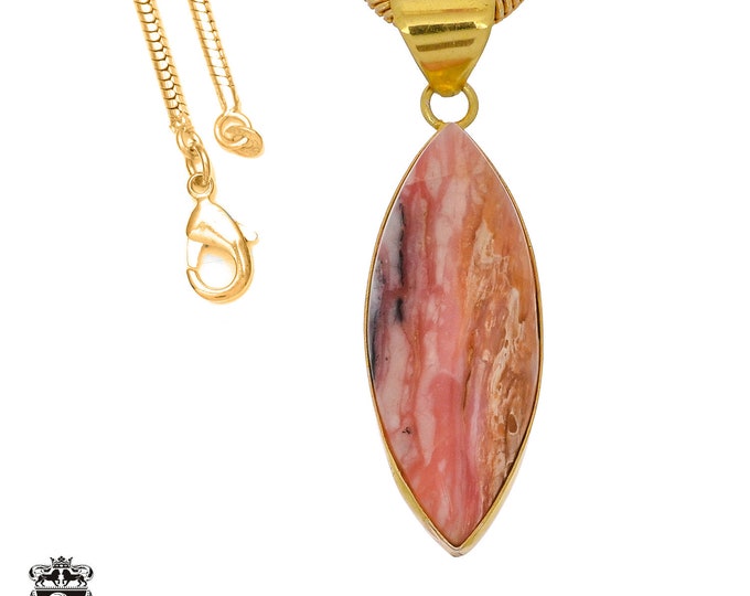 Peruvian Pink Opal Pendant Necklaces & FREE 3MM Italian 925 Sterling Silver Chain GPH1002