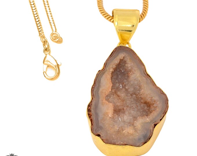 Tabasco Geode Pendant Necklaces & FREE 3MM Italian 925 Sterling Silver Chain GPH1044