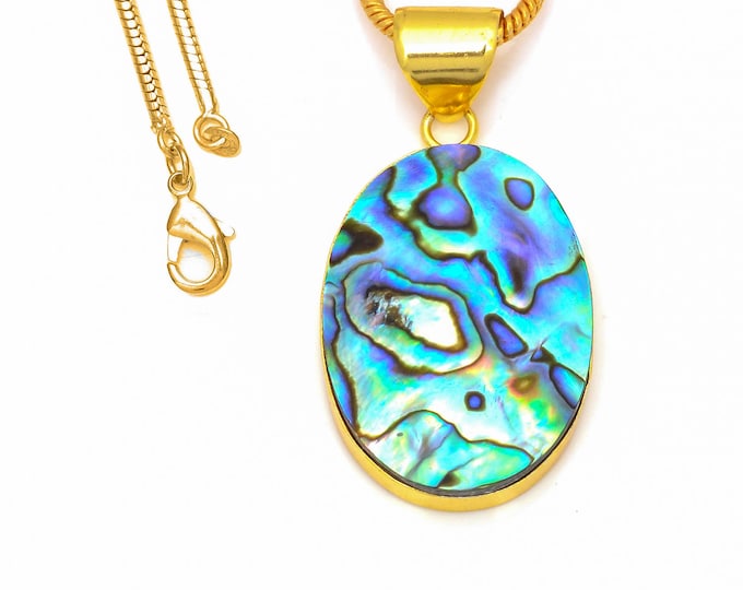 Abalone Shell Pendant Necklaces & FREE 3MM Italian 925 Sterling Silver Chain GPH268