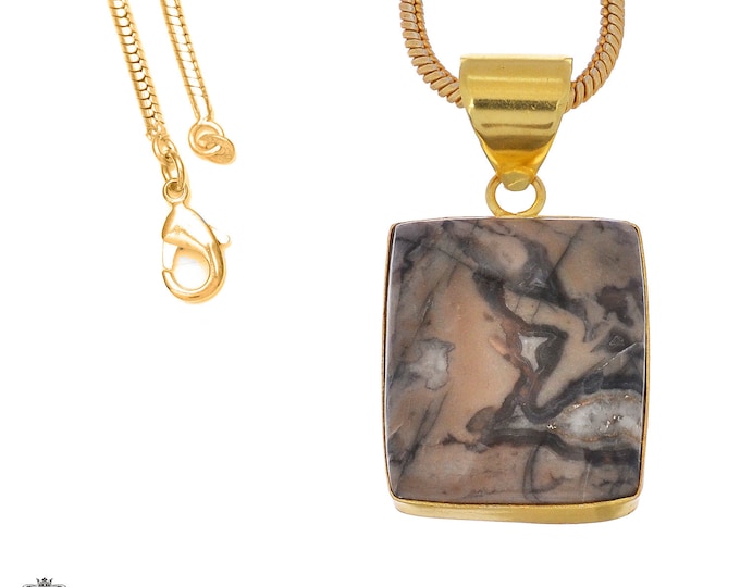 Porcelain Jasper Pendant Necklaces & FREE 3MM Italian 925 Sterling Silver Chain GPH1081