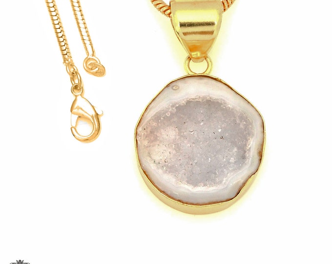 Tasbasco Geode Pendant Necklaces & FREE 3MM Italian 925 Sterling Silver Chain GPH1746