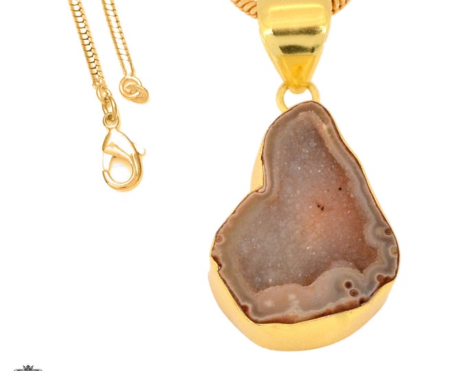 Tabasco Geode Pendant Necklaces & FREE 3MM Italian 925 Sterling Silver Chain GPH1048