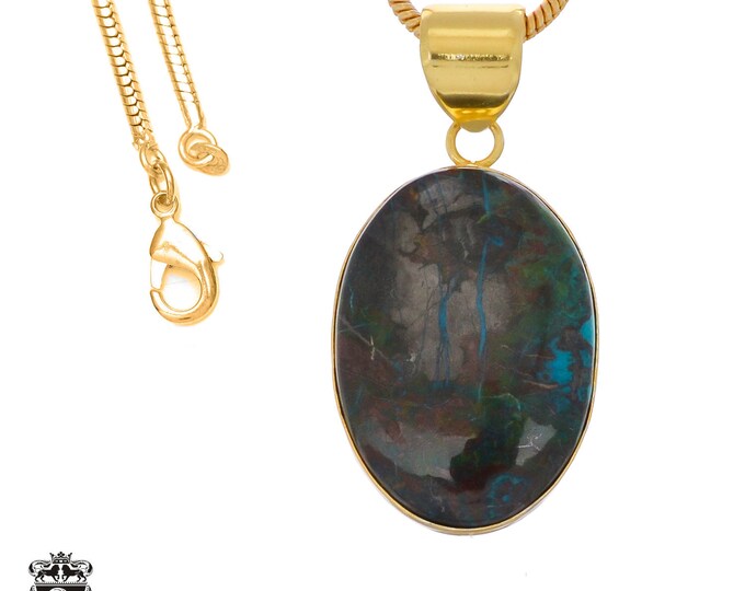 Chrysocolla Pendant Necklaces & FREE 3MM Italian 925 Sterling Silver Chain GPH1244
