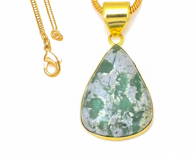 Variscite Pendant Necklaces & FREE 3MM Italian 925 Sterling Silver Chain GPH282