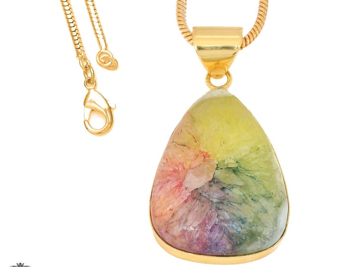 Rainbow Stalactite Pendant Necklaces & FREE 3MM Italian 925 Sterling Silver Chain GPH1145