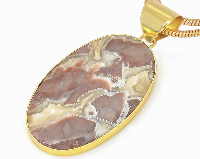 Crazy Lace Agate Pendant Necklaces & FREE 3MM Italian 925 Sterling Silver Chain GPH613