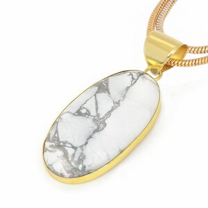 Howlite Pendant Necklaces & FREE 2MM Italian 925 Sterling Silver Chain GPH622
