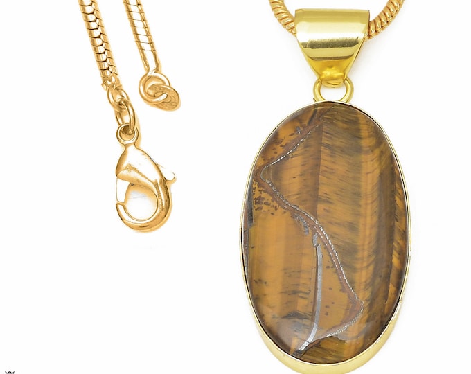 Tiger's Eye Pendant Necklaces & FREE 3MM Italian 925 Sterling Silver Chain GPH632