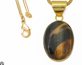 Tiger's Eye Pendant Necklaces & FREE 3MM Italian 925 Sterling Silver Chain GPH652