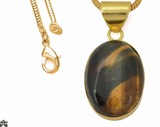 Tiger's Eye Pendant Necklaces & FREE 3MM Italian 925 Sterling Silver Chain GPH652