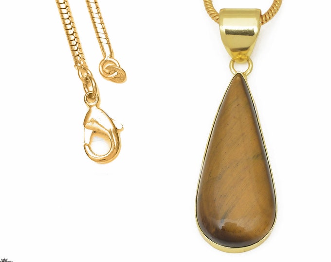 Tiger's Eye Pendant Necklaces & FREE 3MM Italian 925 Sterling Silver Chain GPH650