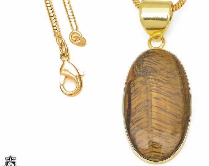 Tiger's Eye Pendant Necklaces & FREE 3MM Italian 925 Sterling Silver Chain GPH641