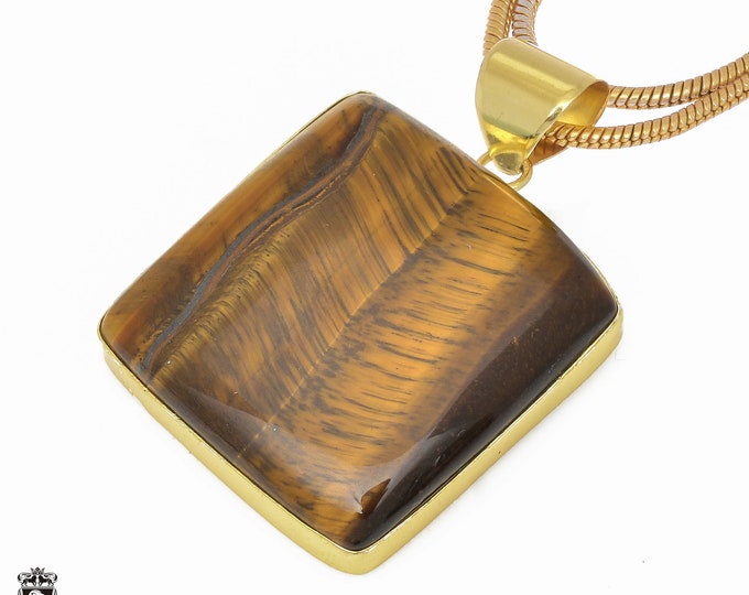 Tiger's Eye Pendant Necklaces & FREE 3MM Italian 925 Sterling Silver Chain GPH629