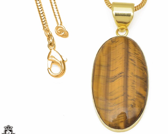 Tiger's Eye Pendant Necklaces & FREE 3MM Italian 925 Sterling Silver Chain GPH636