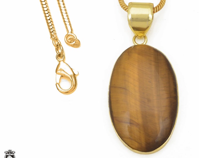 Tiger's Eye Pendant Necklaces & FREE 3MM Italian 925 Sterling Silver Chain GPH654