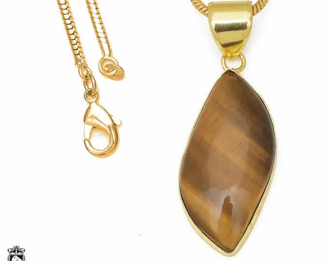 Tiger's Eye Pendant Necklaces & FREE 3MM Italian 925 Sterling Silver Chain GPH630