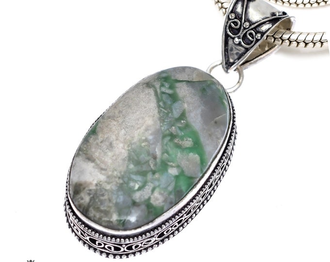 VARISCITE (Nevada Mined) Pendant & FREE 3MM Italian 925 Sterling Silver Chain V388