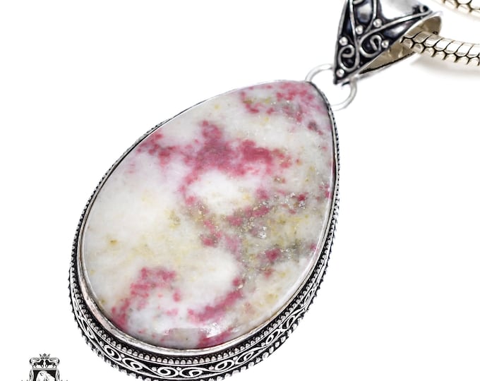 Pink TOURMALINE Pyrite Matrix In QUARTZ Pendant & FREE 3MM Italian 925 Sterling Silver Chain V403