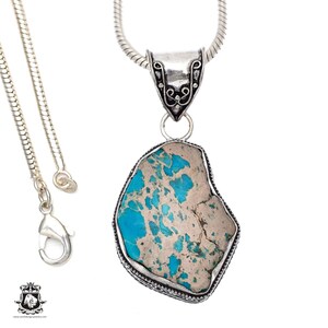 SEA SEDIMENT Jasper Stalactite Pendant & FREE 2MM Italian 925 Sterling Silver Chain V436