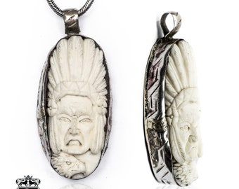 War Bonnet Native Indian Eagle Carving Pendant N84
