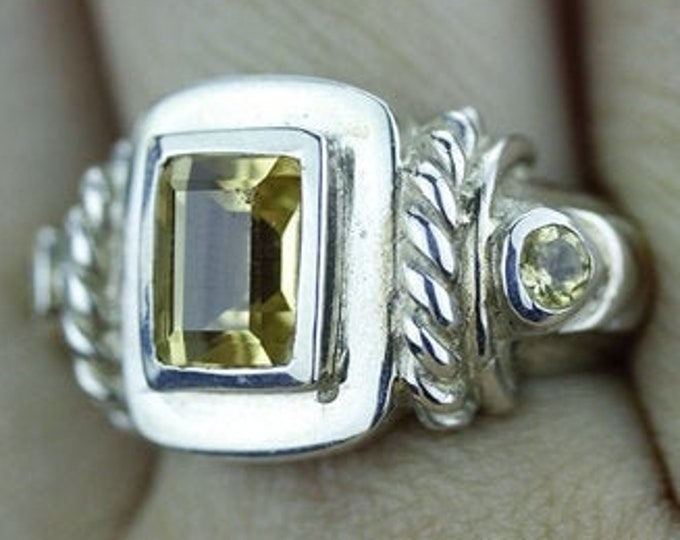 SIZE 6.5 CITRINE Fine 925 Sterling Silver Ring (Nickel Free) r915