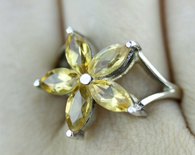 SIZE 7.5 CITRINE Fine 925 Sterling Silver Ring (Nickel Free) r957