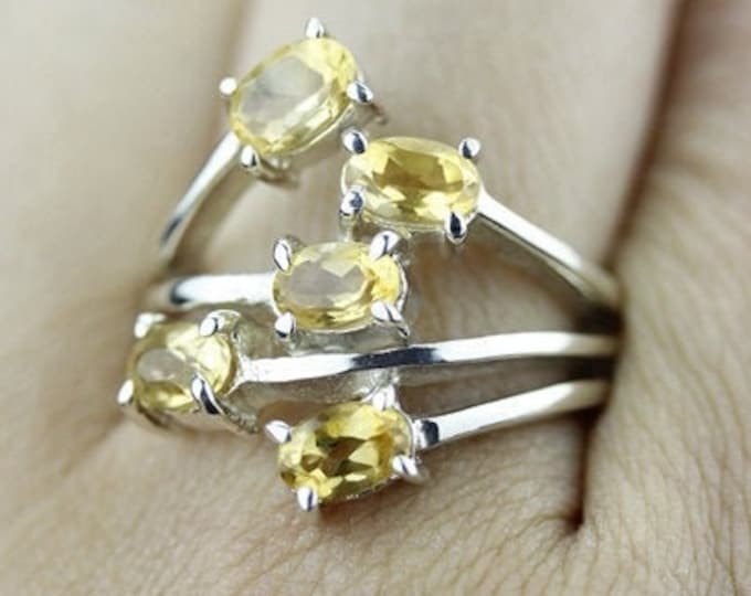 SIZE 6 BRAZILIAN CITRINE Fine 925 Sterling Silver Ring (Nickel Free) r304