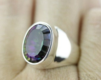 Size 6 MYSTIC TOPAZ 17 CARAT Fine 925 Sterling Silver Ring (Nickel Free) r351