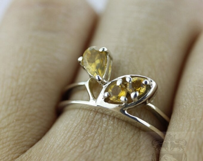 SIZE 6.5 BRAZILIAN CITRINE Fine 925 Sterling Silver Ring (Nickel Free) r346