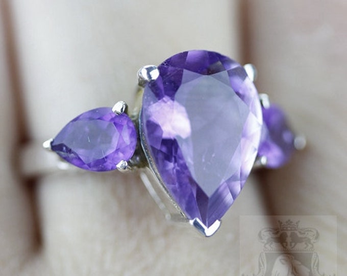 SIZE 7 MARQUISE AMETHYST Fine 925 Sterling Silver Ring (Nickel Free) r763