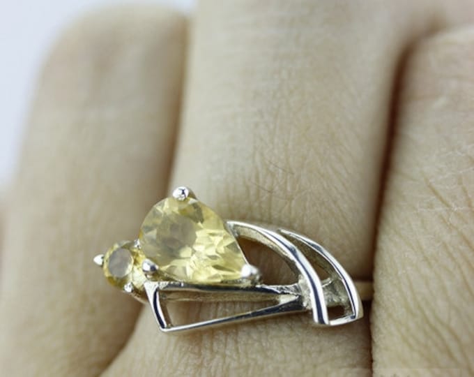 Size 5.5 TEAR DROP CITRINE Fine 925 Sterling Silver Ring (Nickel Free) r332