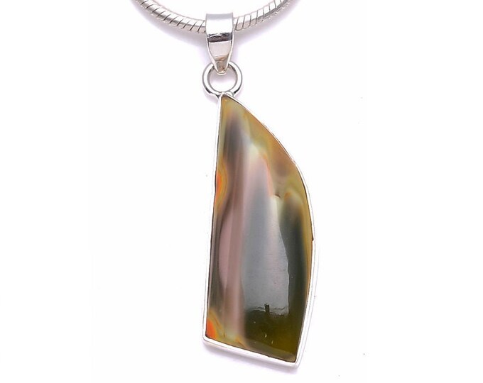 IMPERIAL JASPER Fine 925 Sterling Silver Pendant & FREE 3MM Italian 925 Sterling Silver Chain P6212