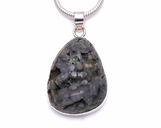 Grape Agate Fine 925 Sterling Silver Pendant & FREE 3MM Italian 925 Sterling Silver Chain P6325