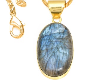 Blue Labradorite Pendant Necklaces & FREE 3MM Italian 925 Sterling Silver Chain GPH420