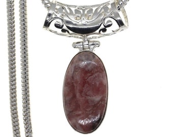 Rhodochrosite Pendant & FREE 3MM Italian Chain P4700