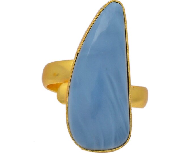 Size 7.5 - Size 9 Owyhee Opal Ring Meditation Ring 24K Gold Ring GPR128