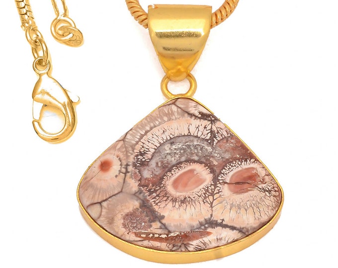 Bird Eye Jasper Pendant Necklaces & FREE 3MM Italian 925 Sterling Silver Chain GPH392