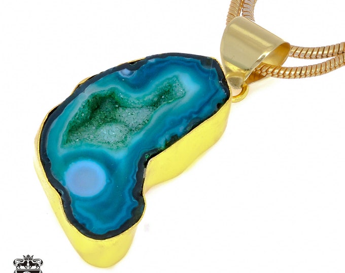 Tabasco Geode Pendant Necklaces & FREE 3MM Italian 925 Sterling Silver Chain GPH964