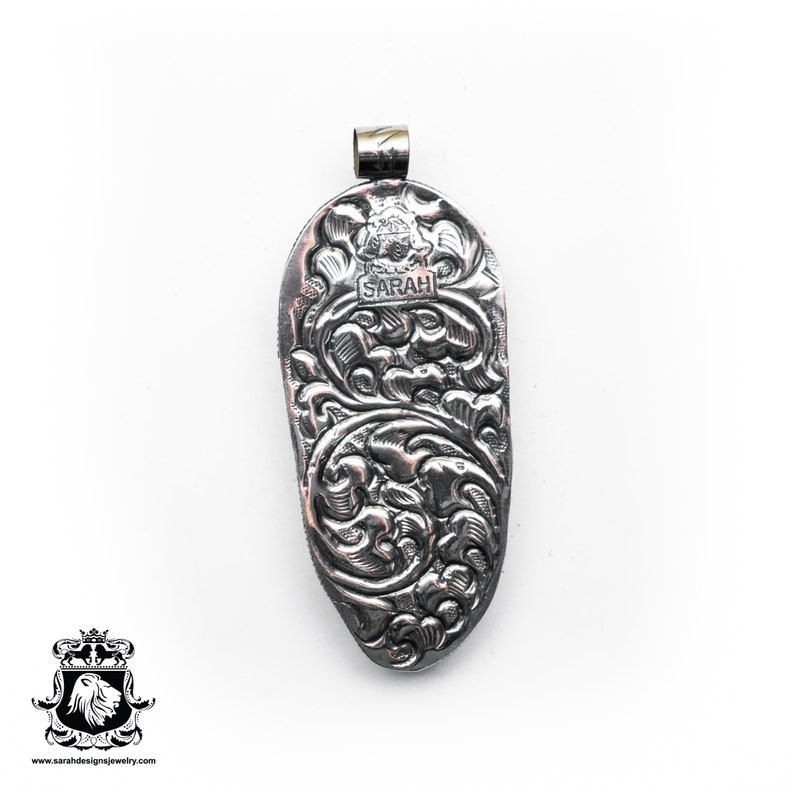 Floating Skull Tibetan Repousse Silver Pendant 4MM Italian Snake Chain N538